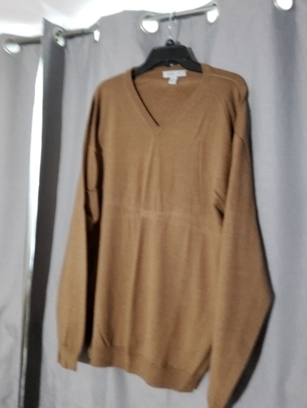 Men's V-Neck Sweater in Camel Brown - Soft Everyday Knit